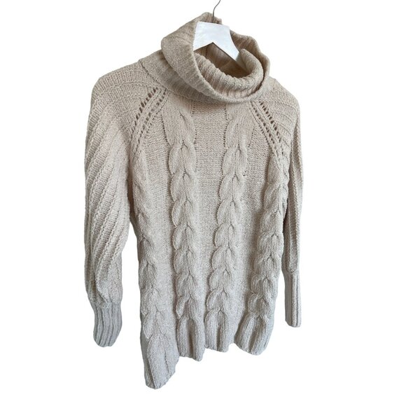 Moon & Madison Ivory Cowl Neck Cable-Knit Sweater - Picture 2 of 4